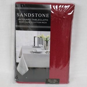 SANDSTONE JACQUARD TABLECLOTH 60x120 OBLONG - RIO RED - NEW